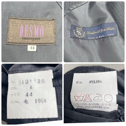 vintage large size double breasted set up suit gray