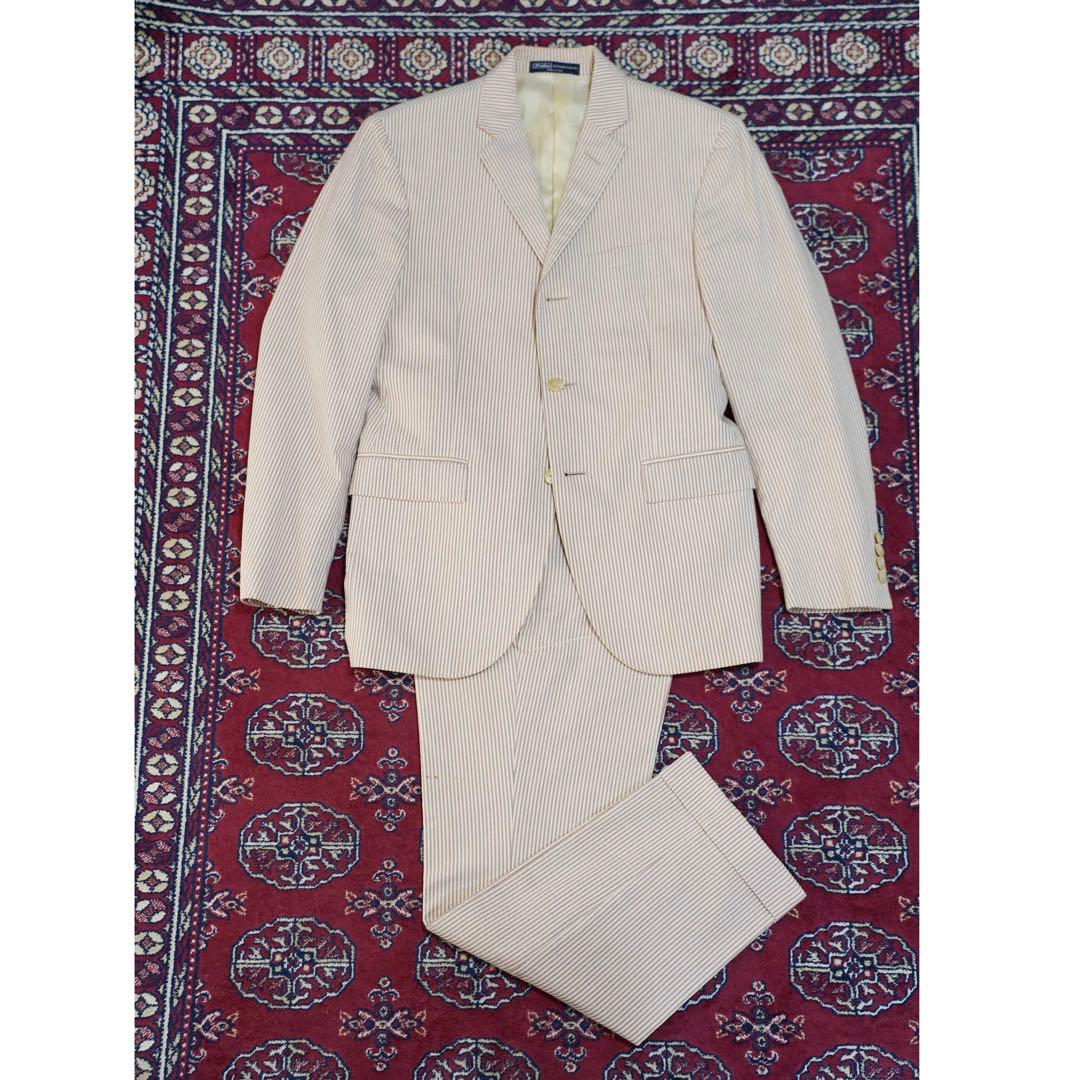 Rare!Polo Ralph Lauren Seersucker Suit Setup 36s Made in Italy