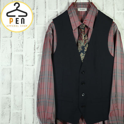 [One-of-a-kind item] Tie shirt vest ombre check paisley pattern L