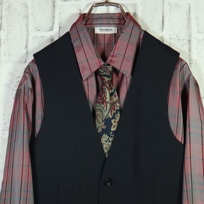 [One-of-a-kind item] Tie shirt vest ombre check paisley pattern L