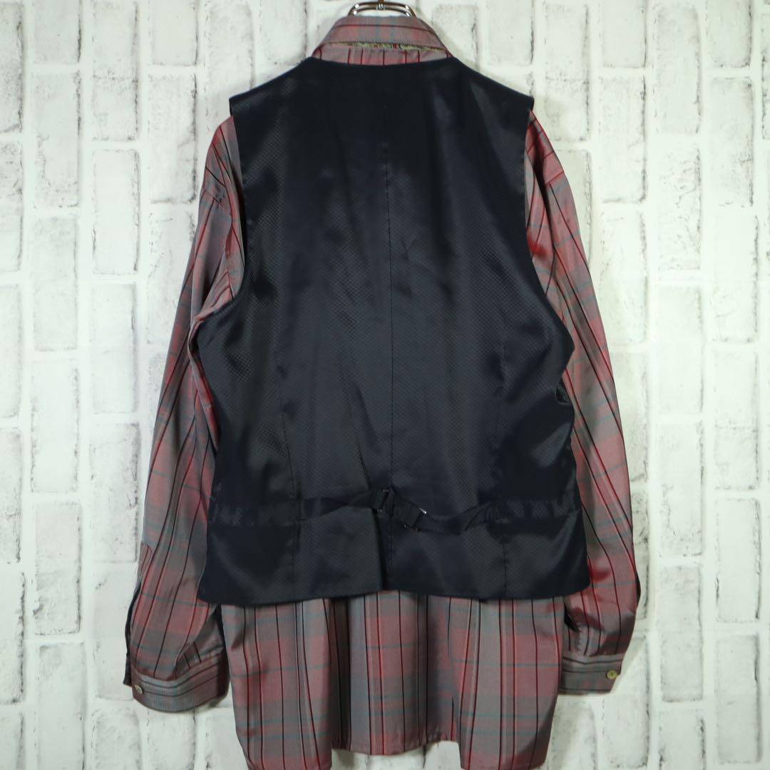 [One-of-a-kind item] Tie shirt vest ombre check paisley pattern L