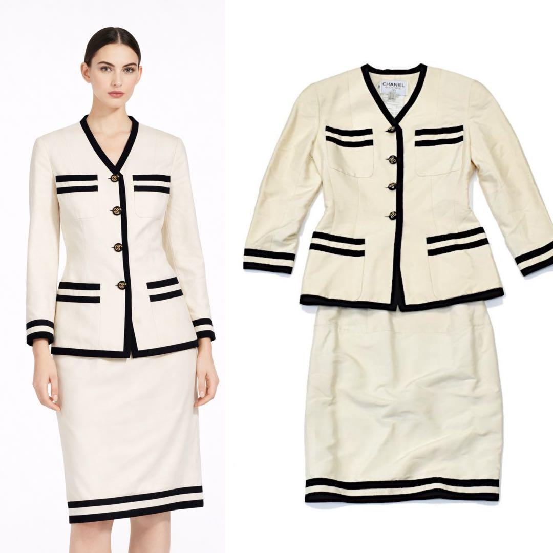 91SS VINTAGE CHANEL Chanel jacket skirt suit