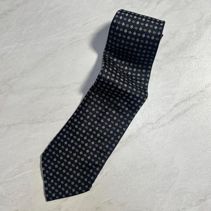 Giorgio Armani Tie Silk Black Geometric Pattern Made in Italy
