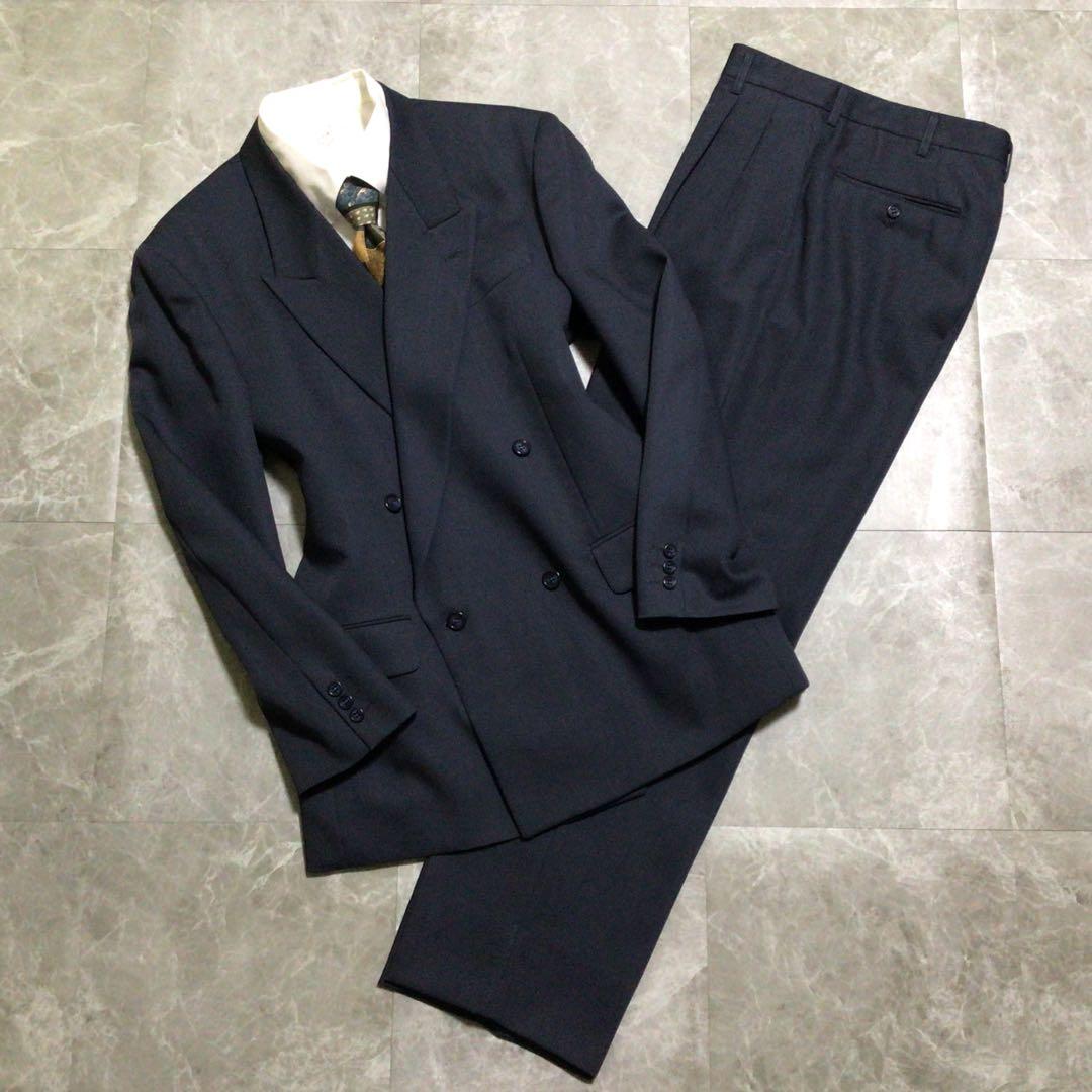 90s vintage double suit setup navy wool ceremony