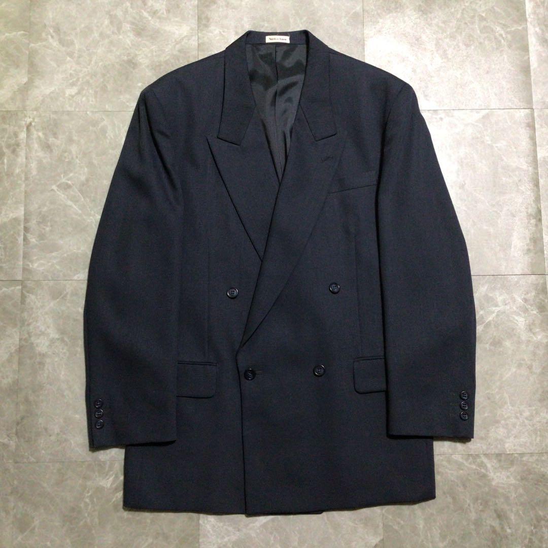 90s vintage double suit setup navy wool ceremony