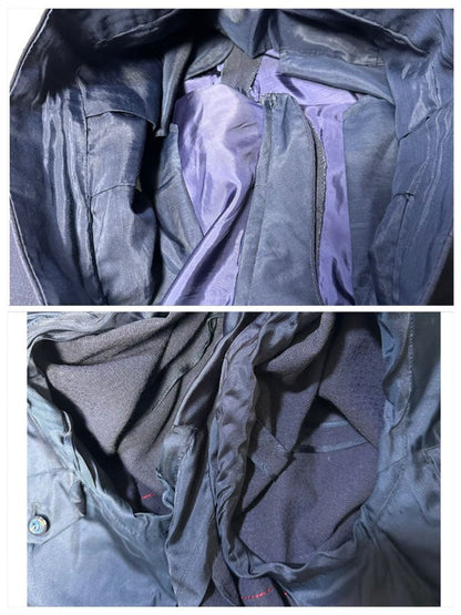 [VINTAGE☆Short sleeve suit☆Setup] Rare☆Navy☆Side vents M equivalent