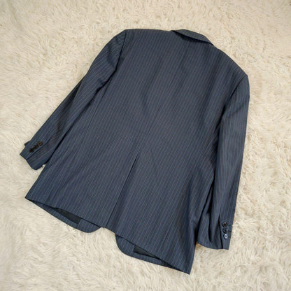 Finest Fabric Scabal Daimaru Order Men's Suit Setup Striped Pattern Navy