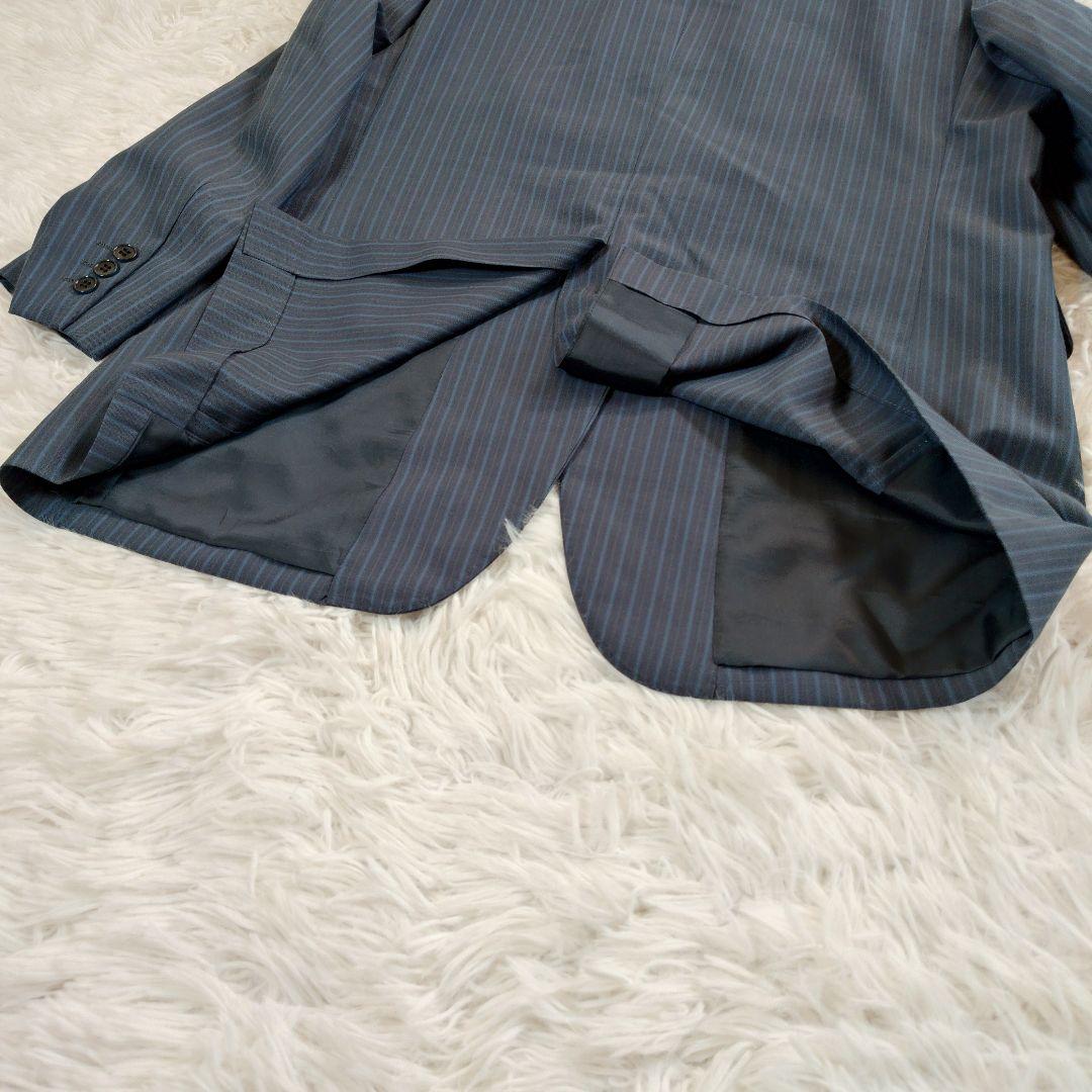 Finest Fabric Scabal Daimaru Order Men's Suit Setup Striped Pattern Navy