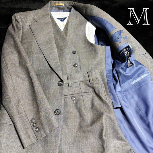 [Vintage] Suit top and bottom 3-piece set, entrance ceremony, graduation ceremony, wedding, party condition◯