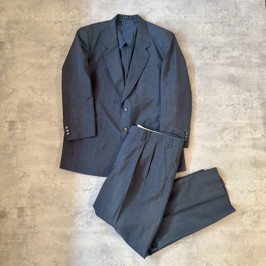USED VINTAGE Setup Suit Blue Navy Gray
