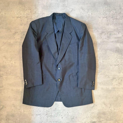 USED VINTAGE Setup Suit Blue Navy Gray