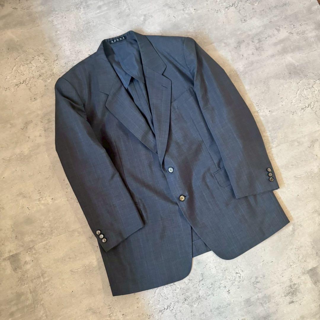 USED VINTAGE Setup Suit Blue Navy Gray