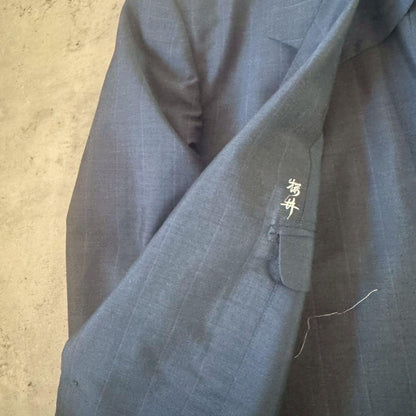 USED VINTAGE Setup Suit Blue Navy Gray