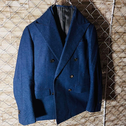 Ilbiretta 3-piece Kanonico fabric suit double skull lining navy fully lined