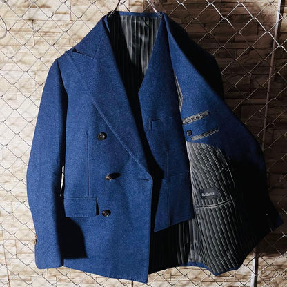Ilbiretta 3-piece Kanonico fabric suit double skull lining navy fully lined