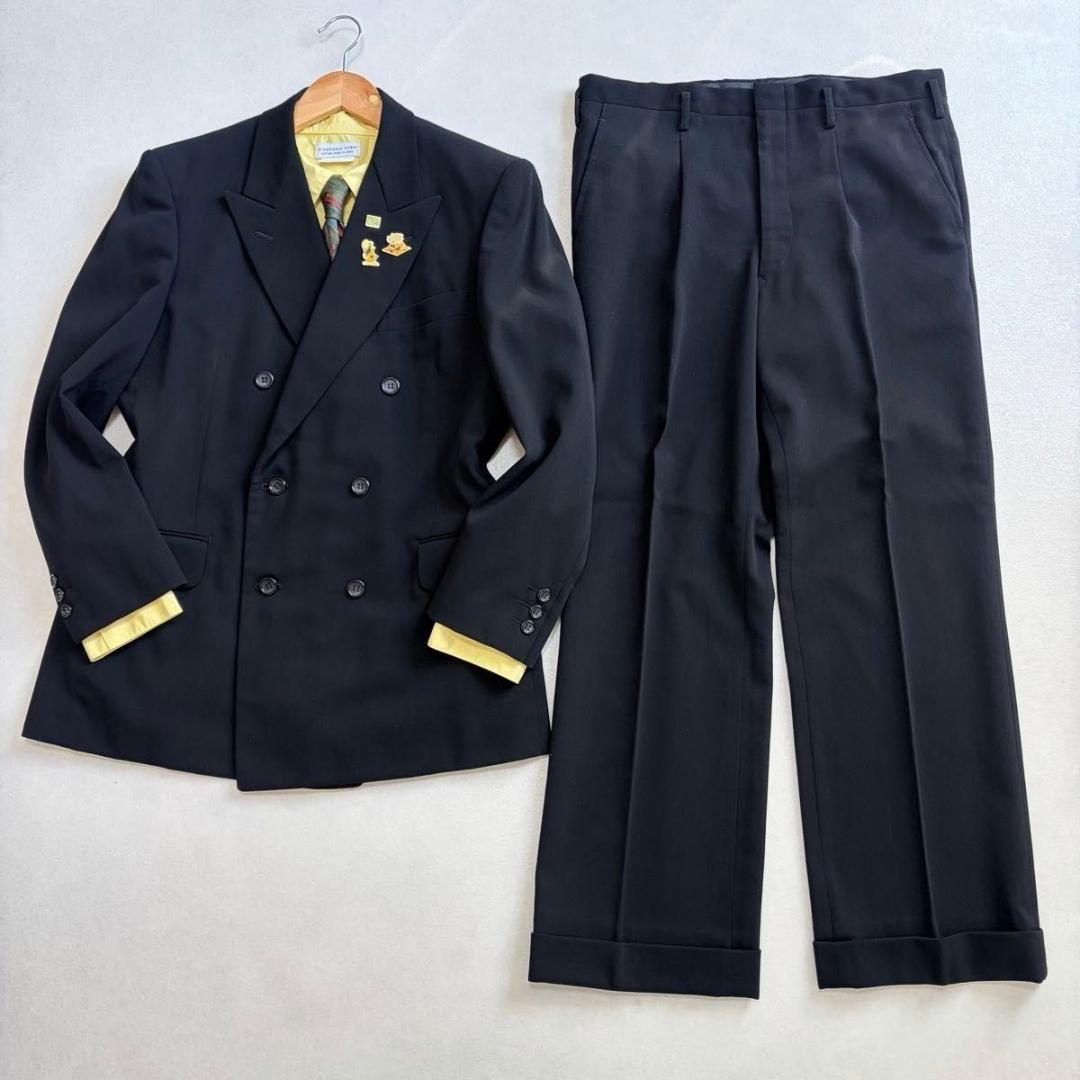 Double Suit Black AB5 Setup Coming of Age Ceremony Graduation Ceremony Retro Men's
