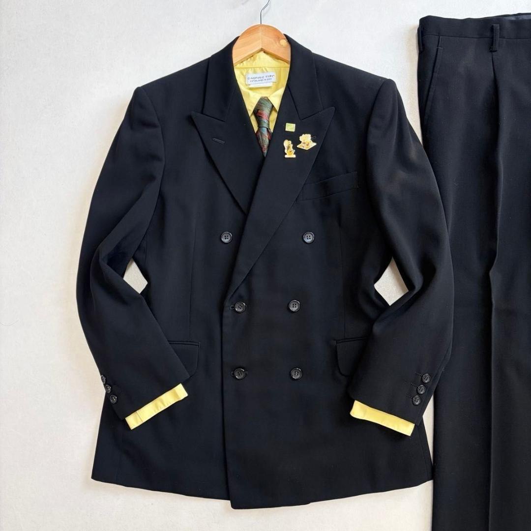 Double Suit Black AB5 Setup Coming of Age Ceremony Graduation Ceremony Retro Men's