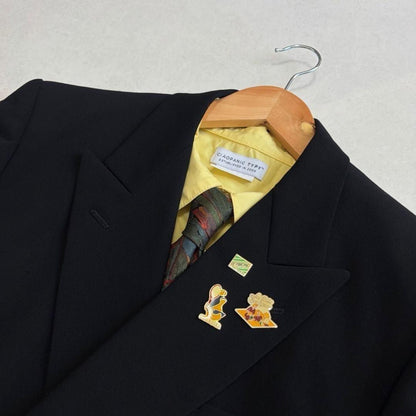 Double Suit Black AB5 Setup Coming of Age Ceremony Graduation Ceremony Retro Men's