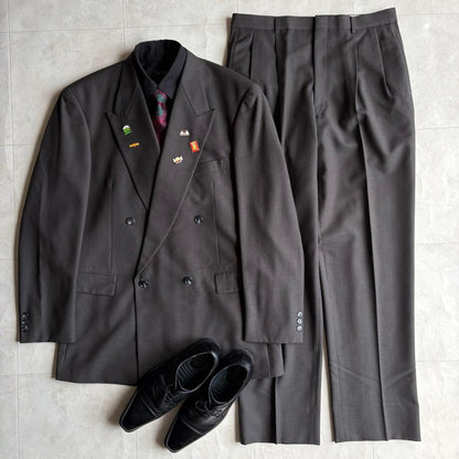 90s vintage Zegna fabric double suit tie pins 4 piece set