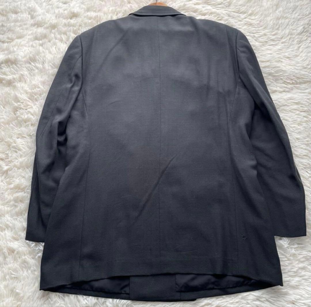 Rare XL★Vintage double suit setup silk blend Masaki Suda dark green