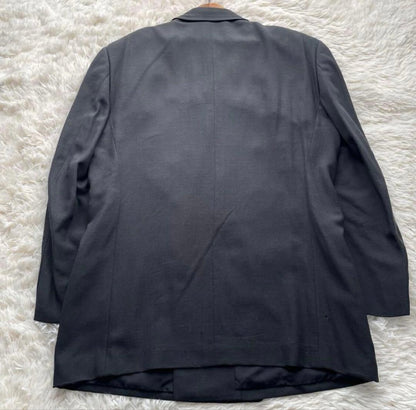 Rare XL★Vintage double suit setup silk blend Masaki Suda dark green