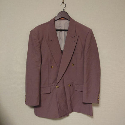 80s-90s oversized 4 button setup dull purple double breasted