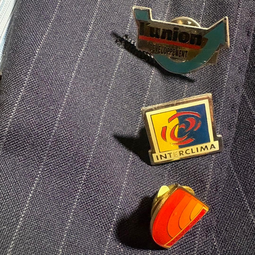 Polo Ralph Lauren Setup Suit 3 Ties Pins Set Navy Blue
