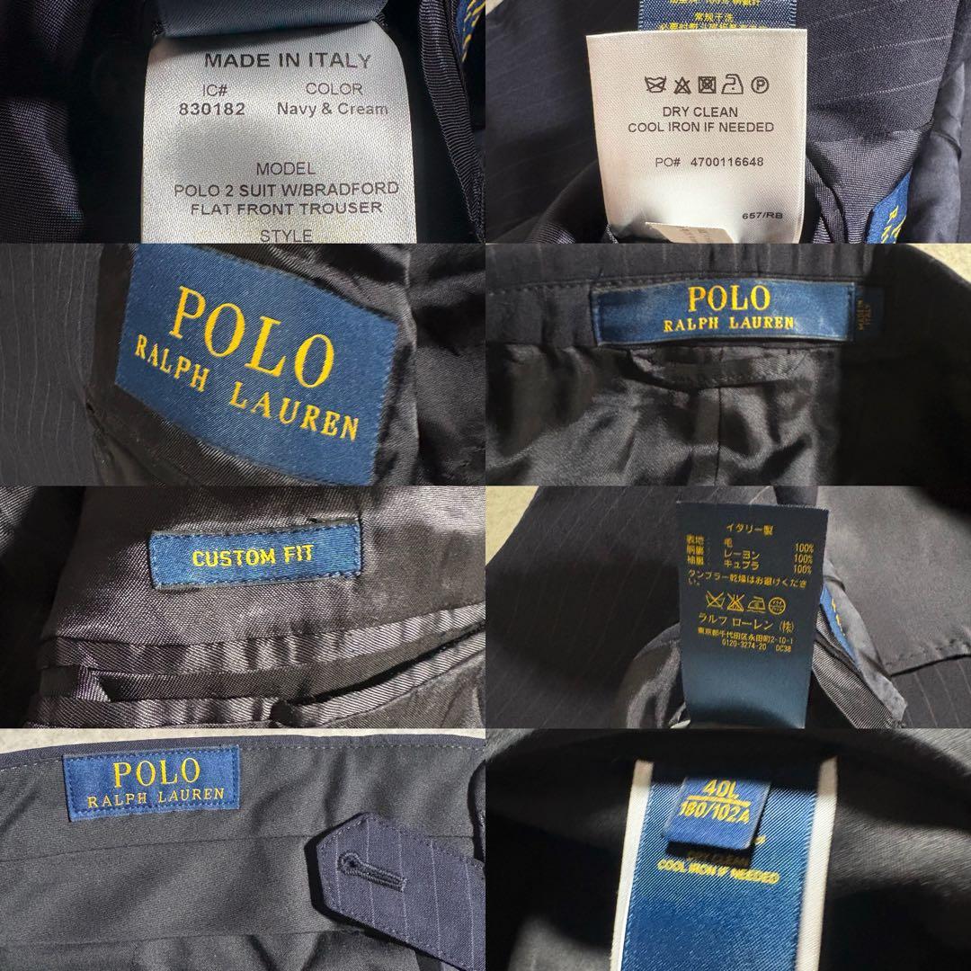 Polo Ralph Lauren Setup Suit 3 Ties Pins Set Navy Blue