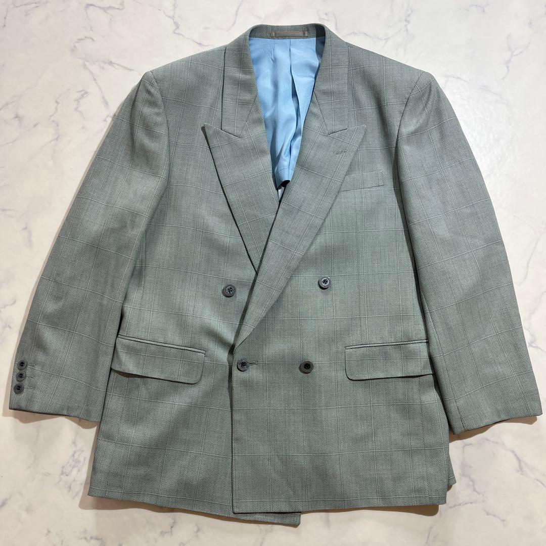 KANSAI Lining Allover Pattern Double Vintage Setup Green Gray Large Size
