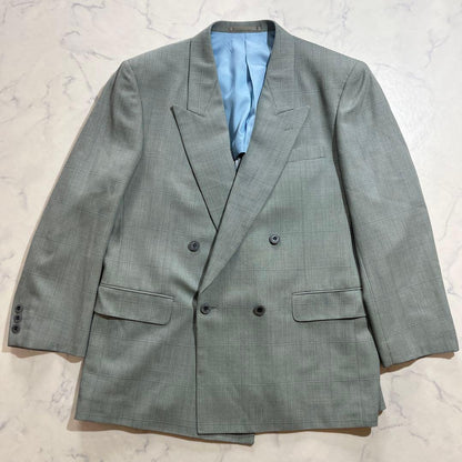 KANSAI Lining Allover Pattern Double Vintage Setup Green Gray Large Size