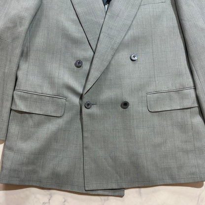 KANSAI Lining Allover Pattern Double Vintage Setup Green Gray Large Size