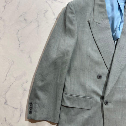 KANSAI Lining Allover Pattern Double Vintage Setup Green Gray Large Size