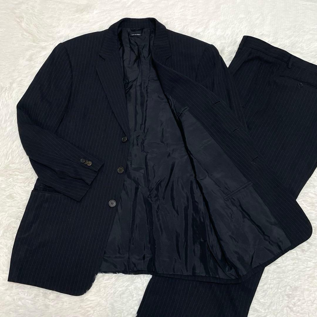 Giorgio Armani Black Tag Suit Setup 52 Finest Black Stripe