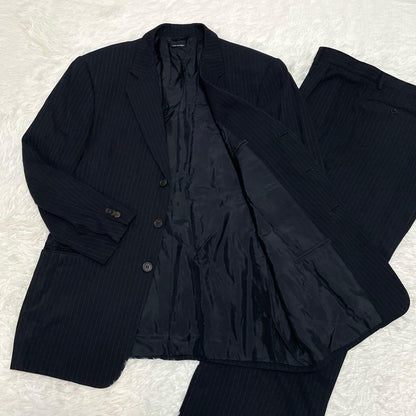 Giorgio Armani Black Tag Suit Setup 52 Finest Black Stripe