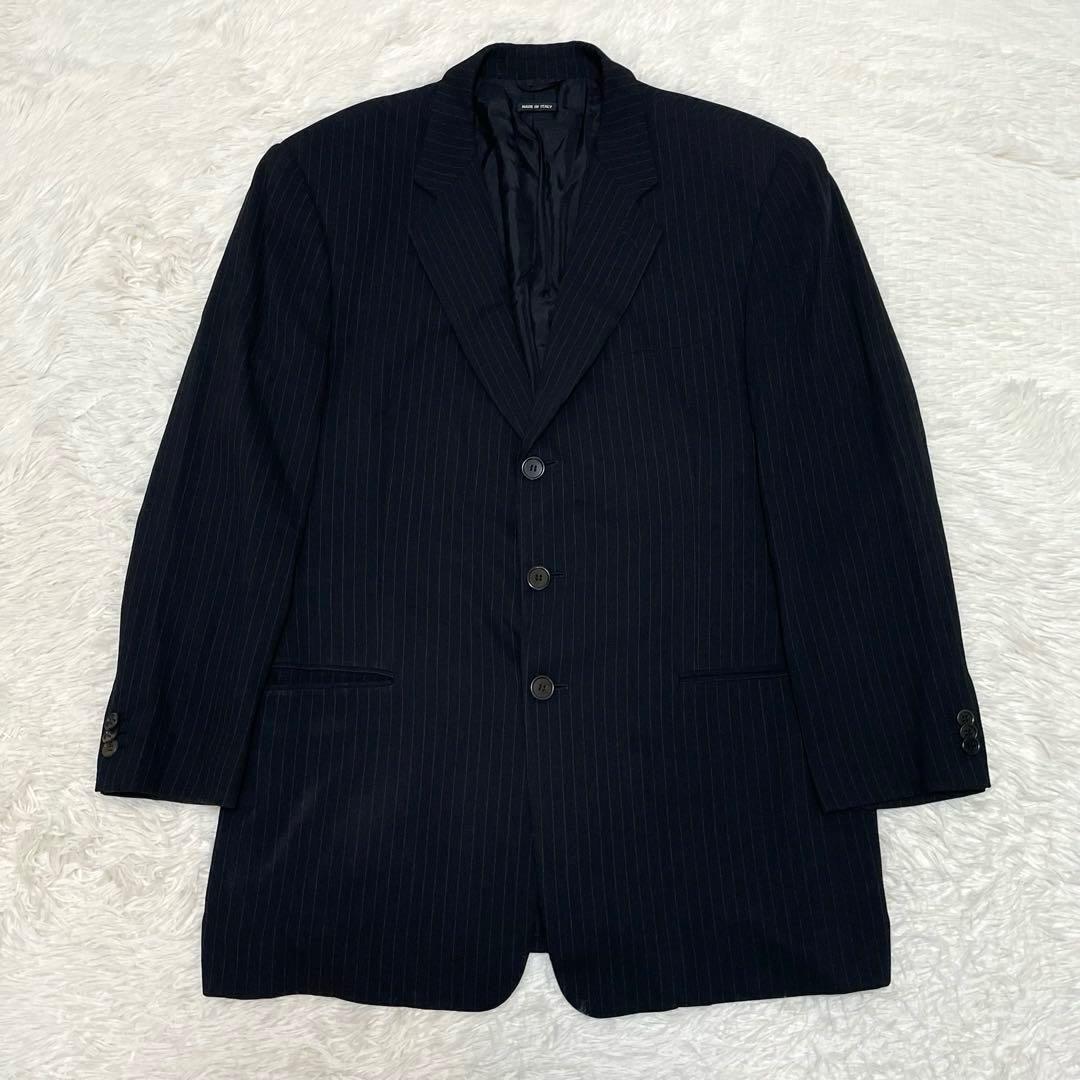 Giorgio Armani Black Tag Suit Setup 52 Finest Black Stripe