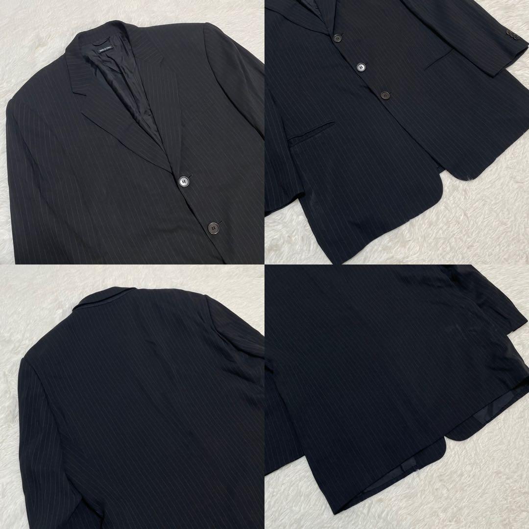 Giorgio Armani Black Tag Suit Setup 52 Finest Black Stripe