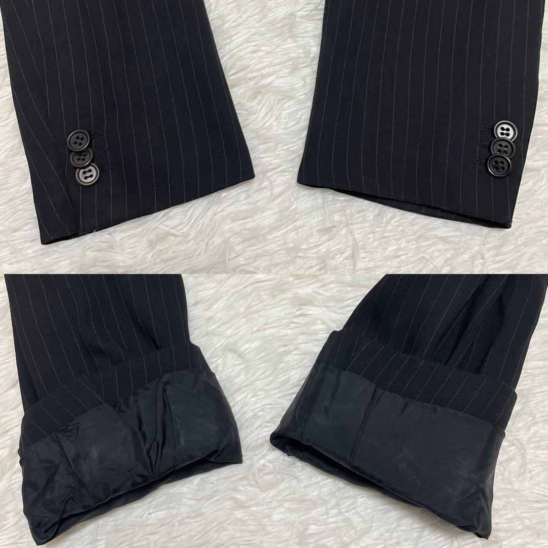 Giorgio Armani Black Tag Suit Setup 52 Finest Black Stripe
