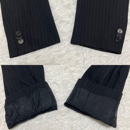Giorgio Armani Black Tag Suit Setup 52 Finest Black Stripe
