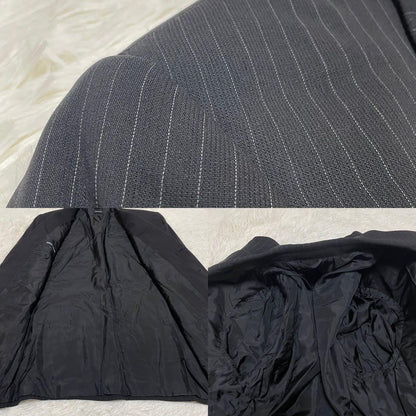 Giorgio Armani Black Tag Suit Setup 52 Finest Black Stripe