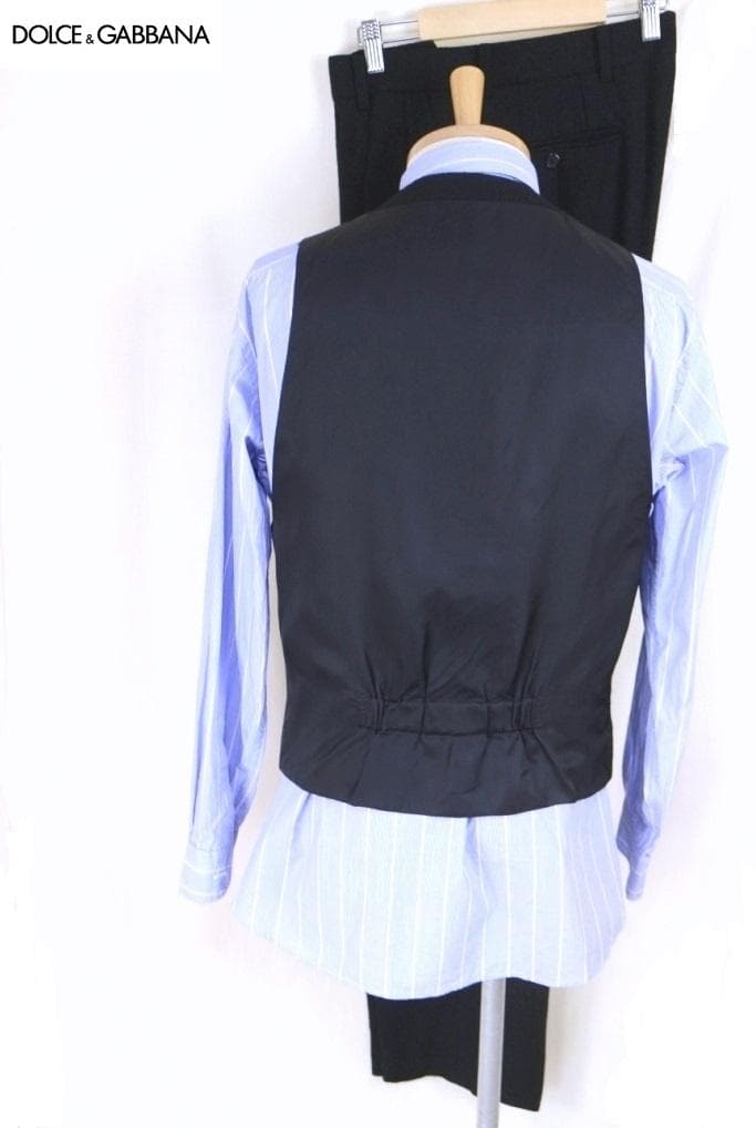 Super beautiful DOLCE&GABBANA 3-piece suit L-XL black D&G black Dolce