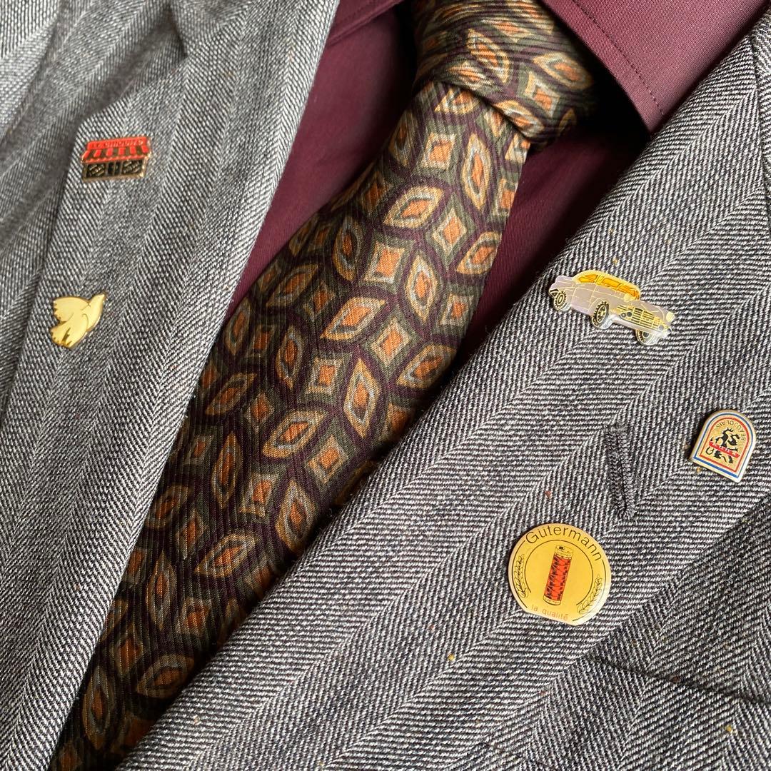 90s vintage Dior tie luxury suit pins 4 piece set