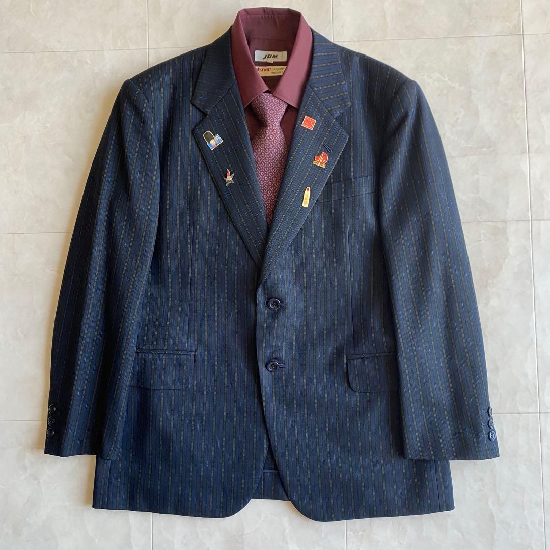 90s vintage Dior tie British fabric suit pins 4 piece set