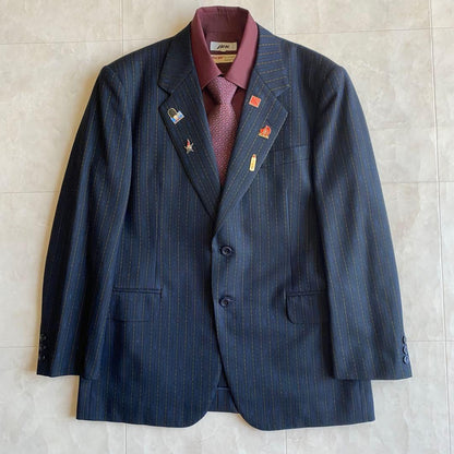 90s vintage Dior tie British fabric suit pins 4 piece set