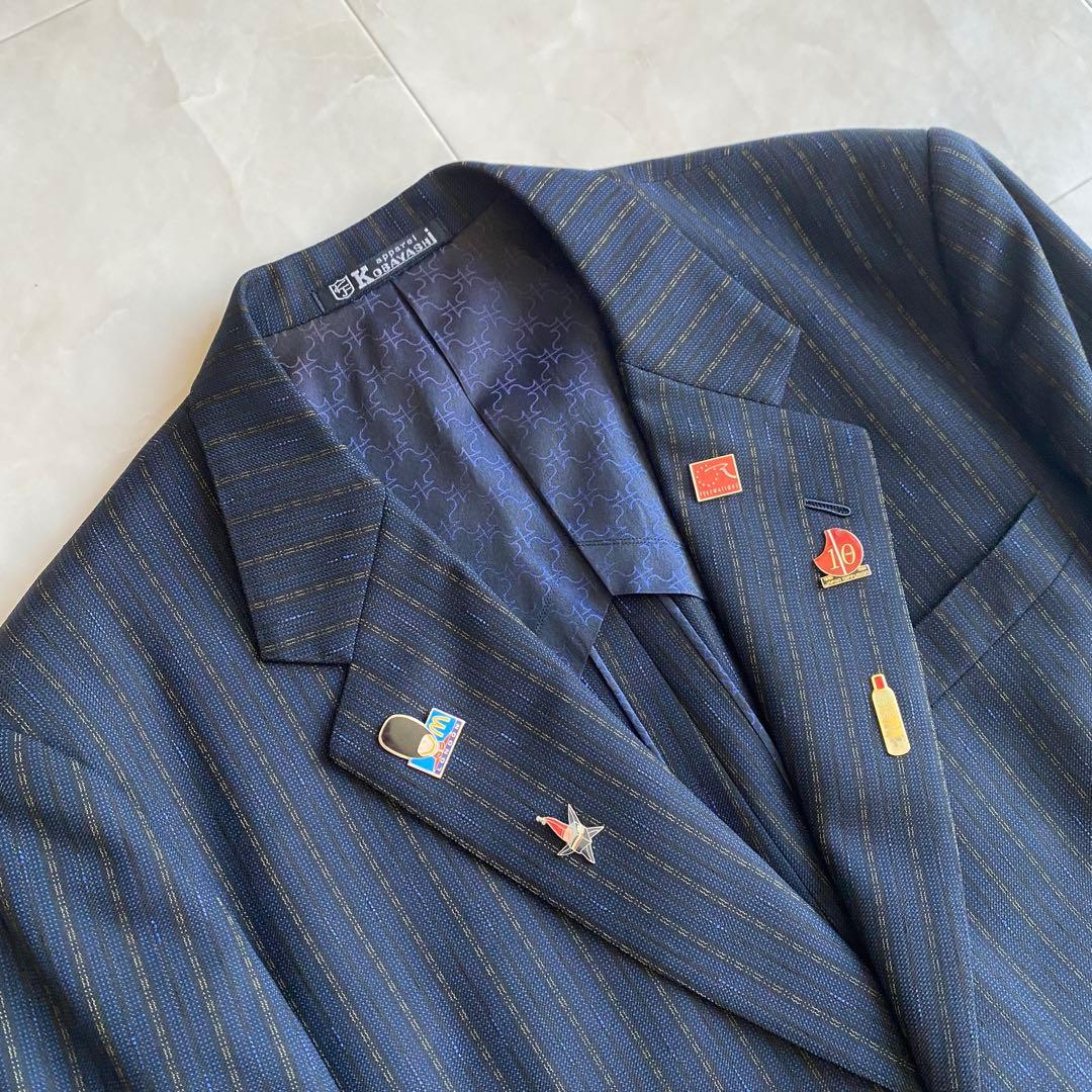 90s vintage Dior tie British fabric suit pins 4 piece set