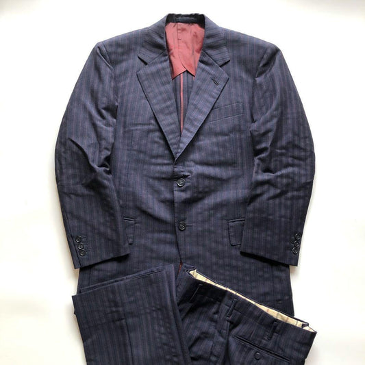 ★Vintage★70s setup suit striped retro L size