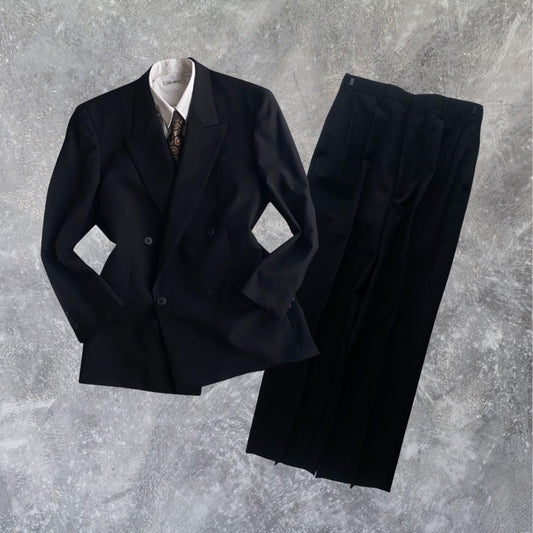 Black Double Breasted Suit Setup Ceremony Formal Wedding
