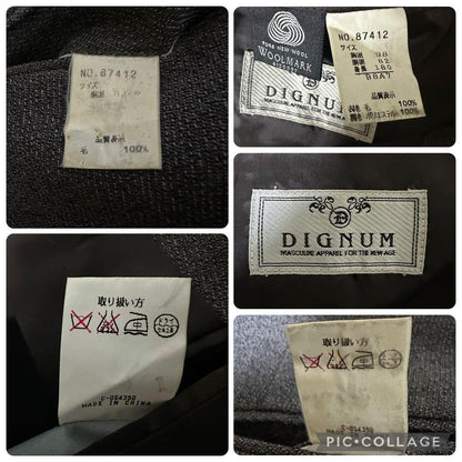 Suit setup double breasted casual gray tweed style XL