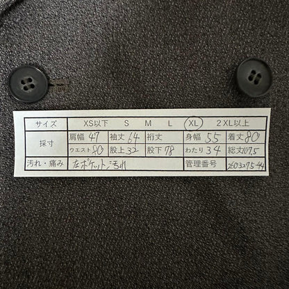 Suit setup double breasted casual gray tweed style XL