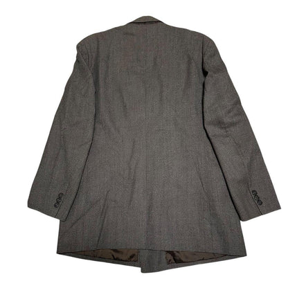 Suit setup double breasted casual gray tweed style XL