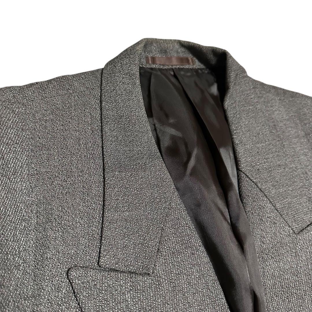 Suit setup double breasted casual gray tweed style XL